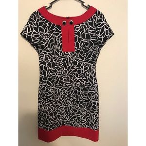 Black red and white dress